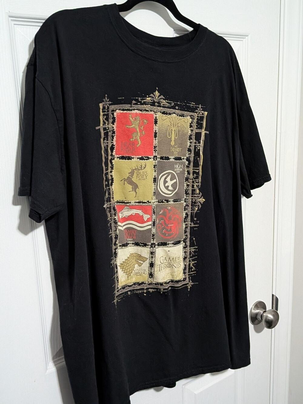 Game Of Thrones Shirt 2XL Black Gildan Houses Sigil Grid Graphic Tee HBO